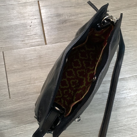 OrYANY Black Leather Large Many Pockets Crossbody Handbag Two Tassels - Picture 11 of 16